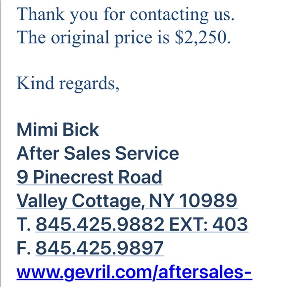 NIB GEVRIL first generation blue face watch - Picture 14 of 14